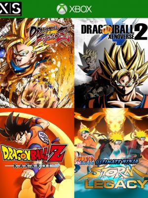 4 juegos en 1 DRAGON BALL FIGHTERZ + DRAGON BALL XENOVERSE 2 + DRAGON BALL Z KAKAROT + NARUTO SHIPPUDEN: ULTIMATE NINJA STORM LEGACY - XBOX SERIES X/S